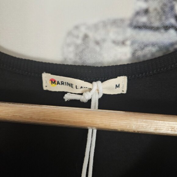 NWT Marine Layer Lexi Rib Dress Size Medium Black Sleeveless Midi Stretch - Picture 4 of 6